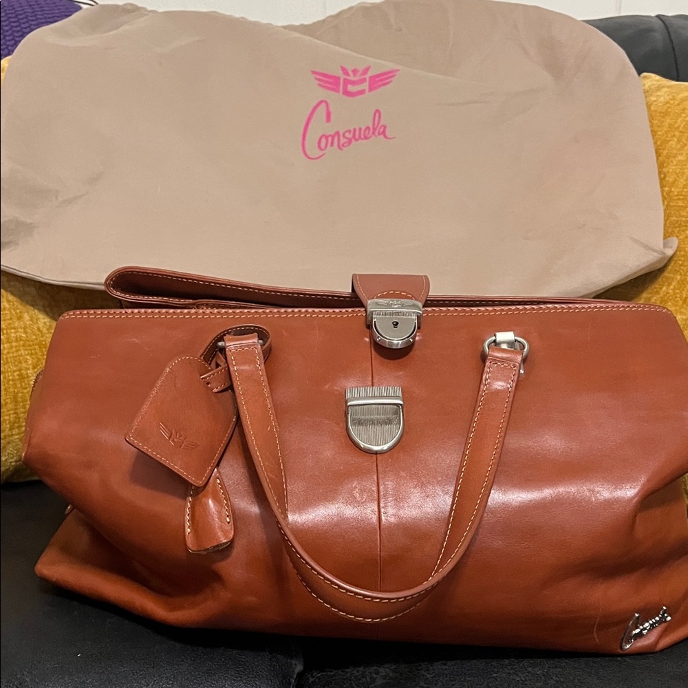 Consuela Tan Leather Satchel